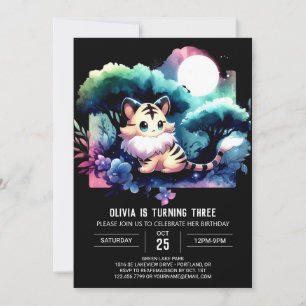 Cute Fantasy Tiger Birthday Invitation