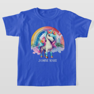 cute fantasy unicorn add name girl T-Shirt