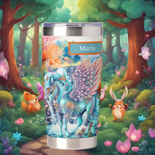Cute fantasy unicorn add name insulated tumbler