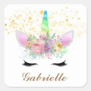 cute Fantasy unicorn add name sticker