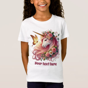 Cute fantasy unicorn girls customisable T-Shirt