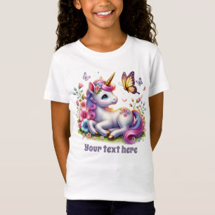 Cute fantasy unicorn girls customisable T-Shirt