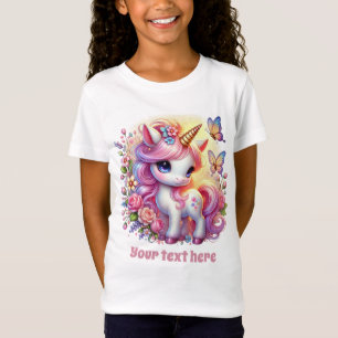 Cute fantasy unicorn girls customisable T-Shirt