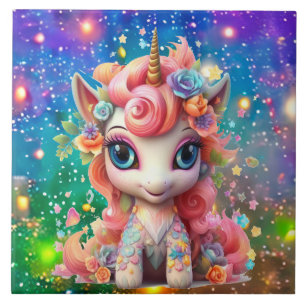 cute fantasy unicorn girls tile