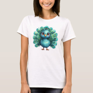 Cute Fantasy whimsical Blue Peacock T-Shirt