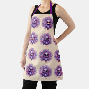 Cute Fantasy whimsical Lilac Peacock Apron
