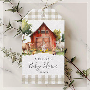 Cute Farm Animal Barn Baby Shower Favour Tags