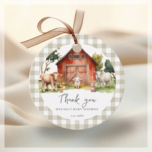 Cute Farm Animal Barn Baby Shower  Favour Tags