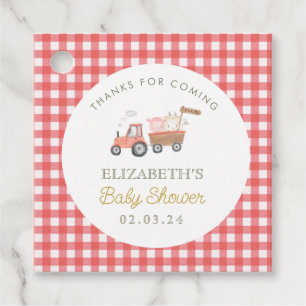 Cute Farm Animal Barnyard Baby Shower Favour Tags