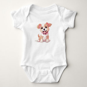 Cute Farm Animal Puppy Dog, Baby Puppy, Baby Dog Bodysuit