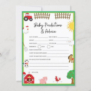 Cute Farm Animals Baby Shower Game Invitation