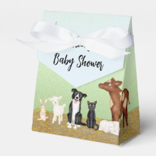 Cute farm animals baby shower tent favour box