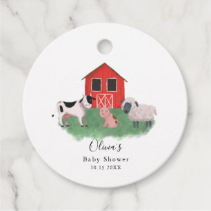 Cute Farm Animals Baby Shower Thank You Favour Tags