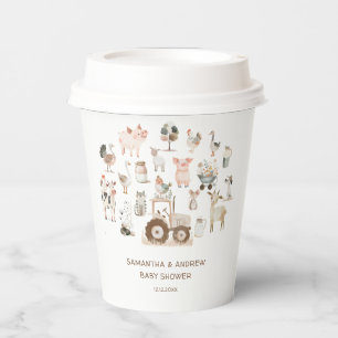 Cute Farm Animals Barnyard Baby Shower Paper Cups