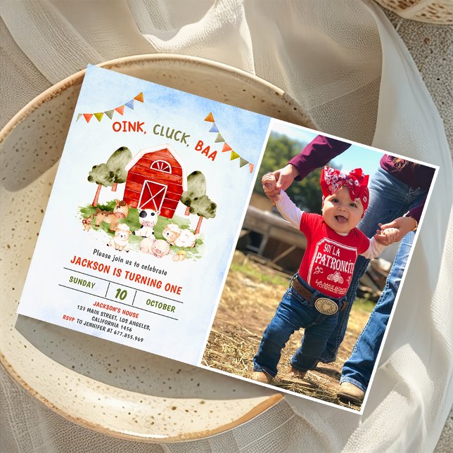Cute Farm Animals Barnyard Birthday Party  Invitation (Creator Uploaded)