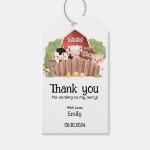 Cute Farm Animals Birthday Gift Tags