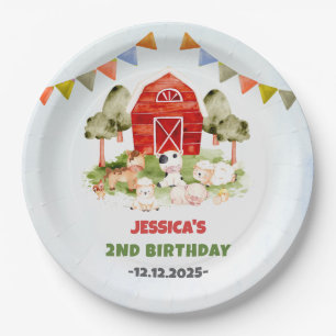 Cute Farm Animals Birthday Party  Paper Plate