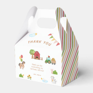 Cute Farm Animals Birthday Thank You Favour Box