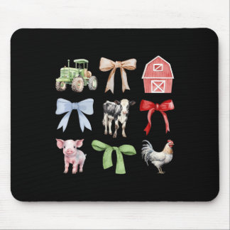 Cute Farm Animals Cow Pig Chicken Coquette Farmer Mouse Mat