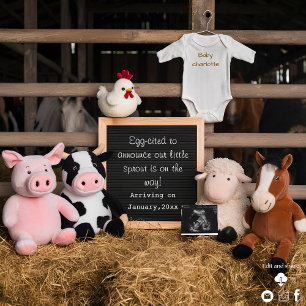 Cute Farm Animals Digital Pregnancy Announcement