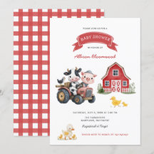 Cute Farm Animals Farmhouse Baby Shower