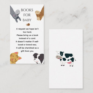 Cute Farm Animals Modern Watercolor Baby Shower Enclosure Card