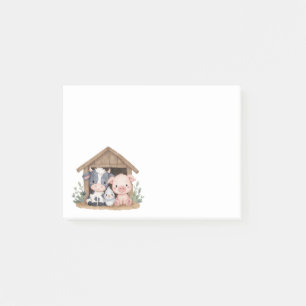 Cute Farm Animals Pig Cow  Post-it Notes