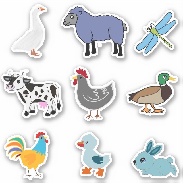 CUTE FARM ANIMALS STICKER (Front)