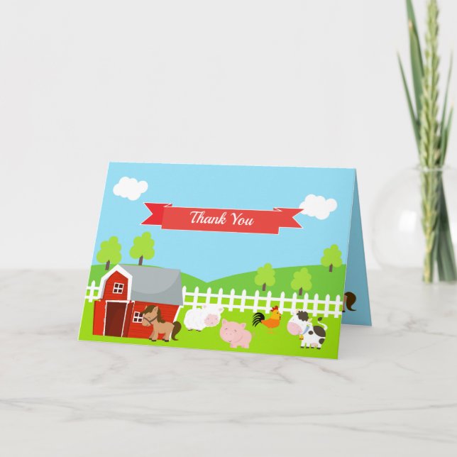 Cute Farm Animals Thank You (Front)