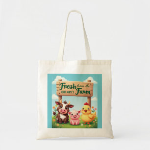Cute Farm Animals Under Farm Sign Tote Bag