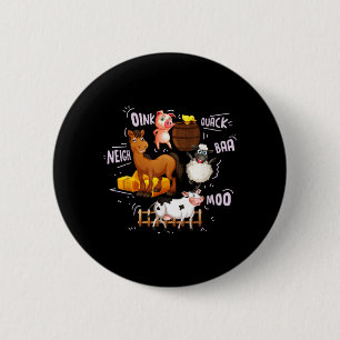 Cute Farm Animals With Sounds 6 Cm Round Badge