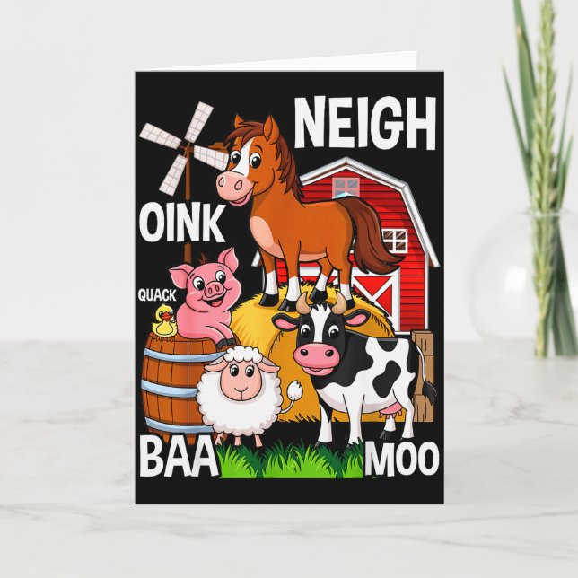 Cute Farm Animals With Sounds  Card (Front)