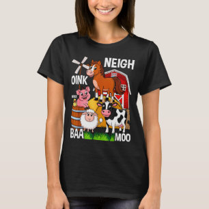 Cute Farm Animals With Sounds T-Shirt