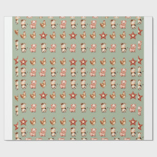 Cute Farm Animals Wrapping Paper