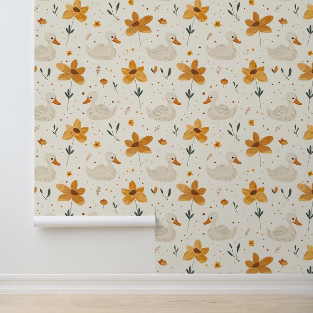 Cute Farm Baby Animals with Boho Florals #6 Wallpaper (Application)