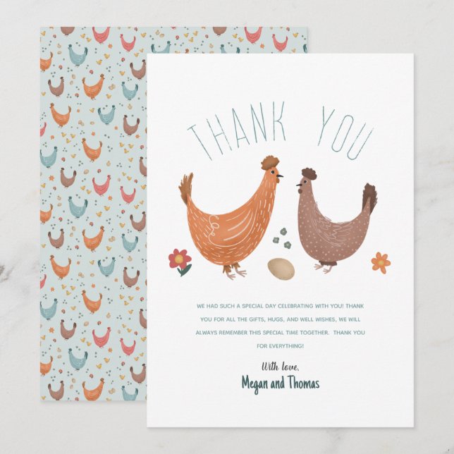 Cute Farm Baby Shower Thank You (Front/Back)