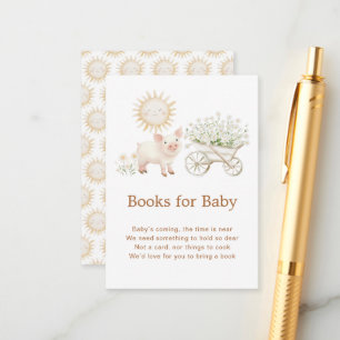 Cute Farm Barn Baby Shower Books for baby Enclosure Card