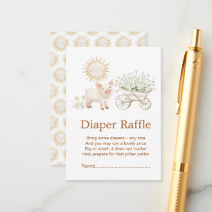 Cute Farm Barn Baby Shower Diaper Raffle Enclosure Card