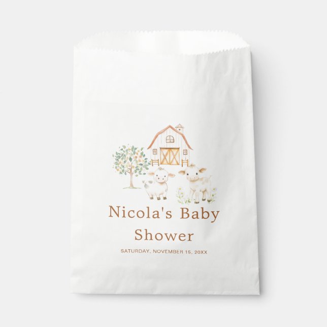 Cute Farm Barn Baby Shower  Favour Bags (Front)