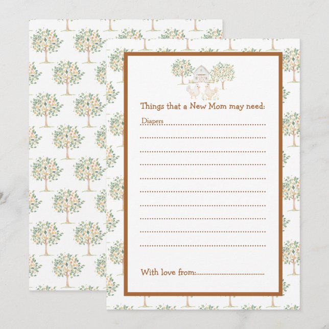 Cute Farm Barn Baby Shower  Invitation (Front/Back)