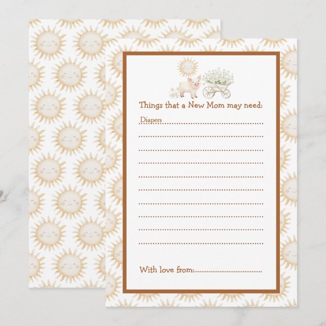 Cute Farm Barn Baby Shower  Invitation (Front/Back)