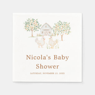 Cute Farm Barn Baby Shower Napkin