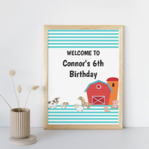Cute Farm Birthday Party Sign