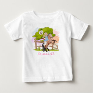 Cute Farm Blonde Girl Birthday Baby T-Shirt