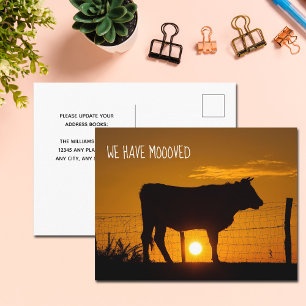 Cute Farm Change of Address We Have Mooved Moving Postcard