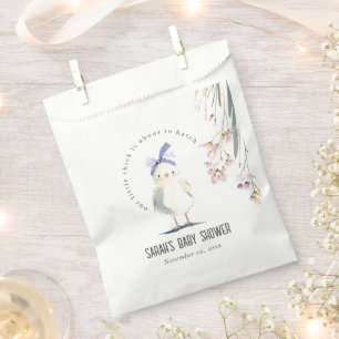 Cute Farm Chick Watercolor Floral Baby Shower Favour Bags