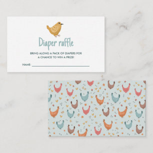 Cute Farm Chicken Baby Shower Diaper Raffle Enclosure Card