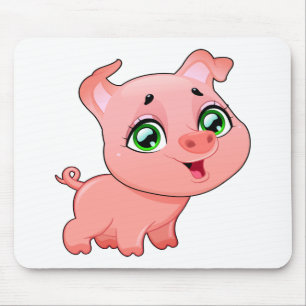 Cute Farm Country Farmer Gift Pink Cartoon Pig Mouse Mat