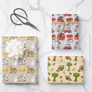 Cute Farm Country party tiled pattern Wrapping Paper Sheet