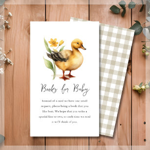 Cute Farm Duck Book Request Baby Shower  Enclosure Card